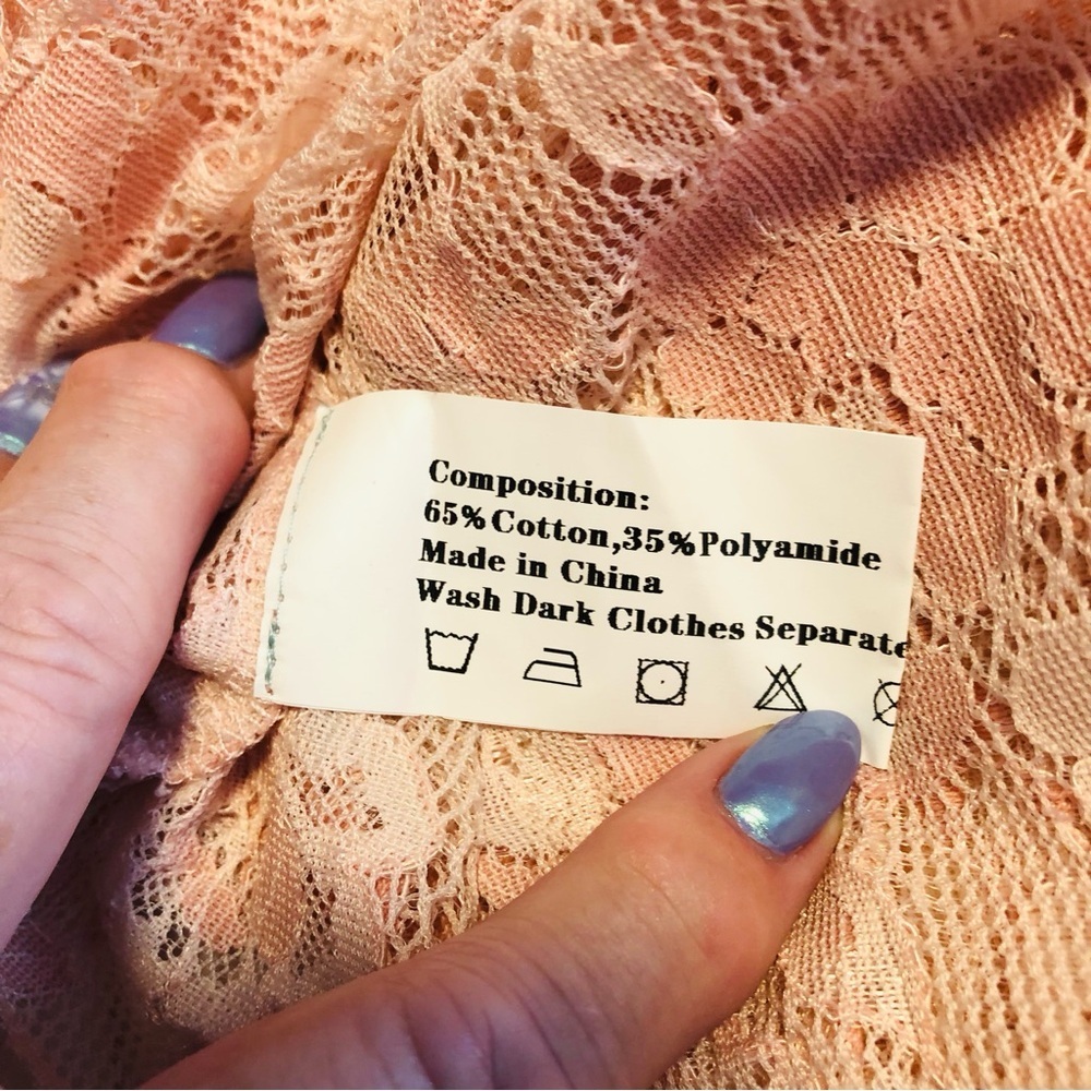 Rosegal Plus Size 3X(fits1X) 2 piece, Mint Dress Peach Lace Tie Crop, Maternity - Picture 16 of 16